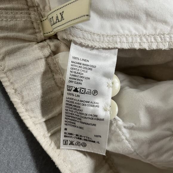 Tommy Bahama Womens Relax Fit Linen Pants M Beige Straight Leg High‎ Rise Woven - Picture 10 of 12